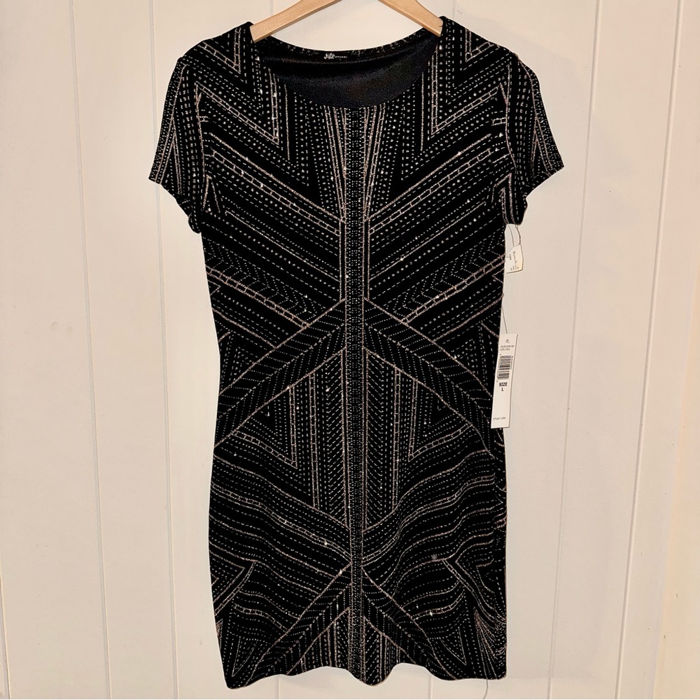 Jump glitter cap sleeve mini dress